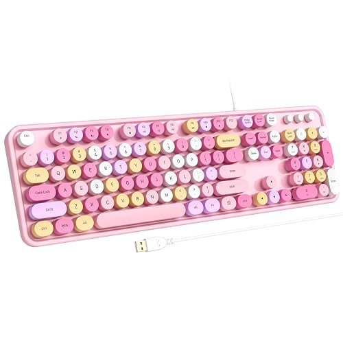 Atelus Computer Keyboard Wired, Plug Play USB Keyboard with Large ...