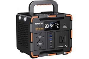 YEWPINY 300W Portable Power Station, Solar Generator 259Wh, 70,000mAh LiFePO4 Battery with 65W USB-C PD&Pure Sine Wave AC, 300W Portable Power Station, Solar Generator 259Wh,