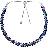 OdrillionGems Natural Gemstone Bolo Bracelet, Healing Crystals Beads, Rhodium Plated Jewelry, 925 Sterling Silver, Adjustable Slider, Anniversary, Birthstone, Gift for Women, Christmas Gift 10inch