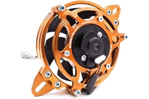 OTOM Oil Cooler Water Cooler New Electric Radiator Cooling Fan for 150cc 200cc 250cc Dirt Pit Bike Motorcycle ATV Quad Motocross (Orange Set)