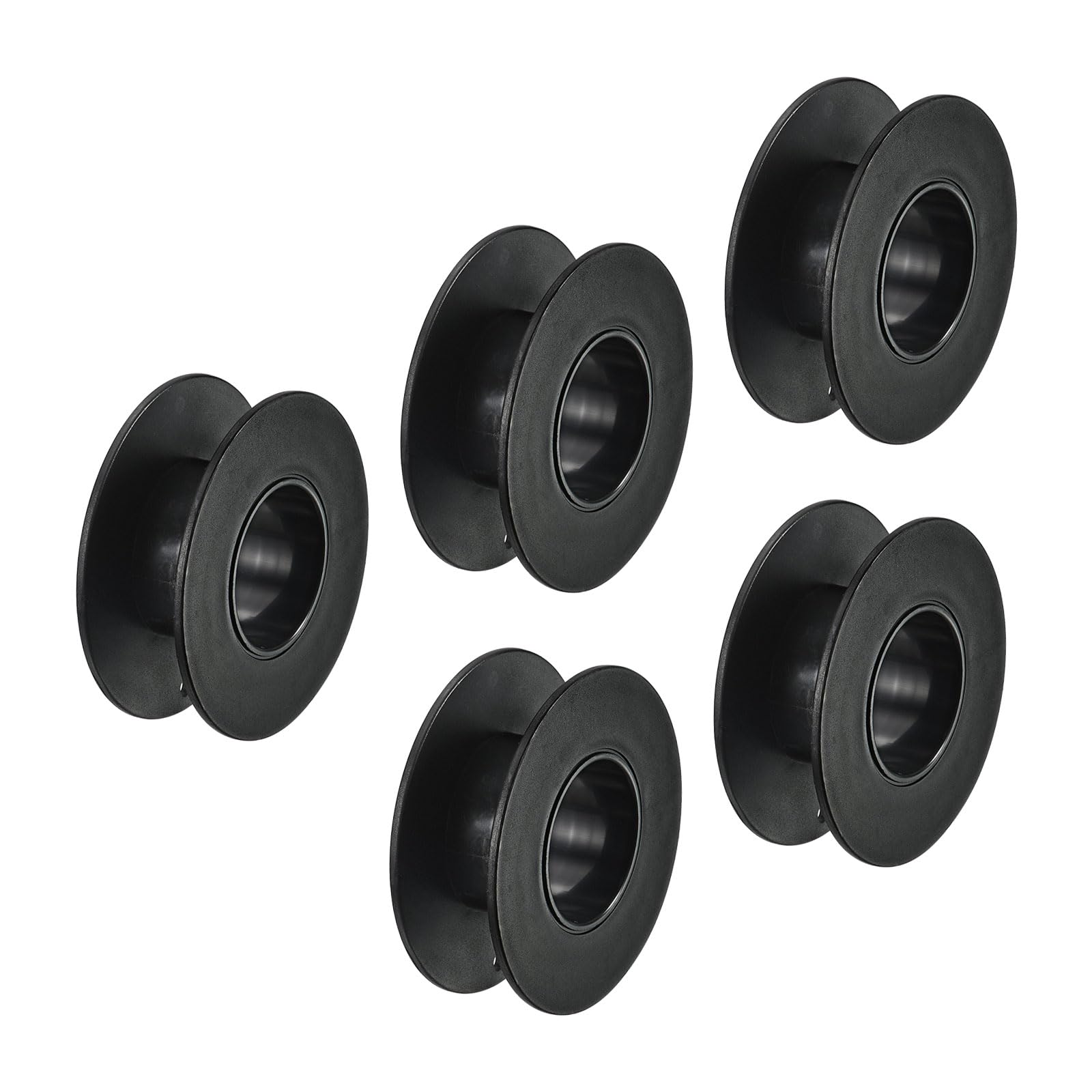 PATIKIL 2.2 Inch Floss Bobbins, 50 Pack Plastic Empty Thread Spools Wire Weaving Bobbin Chain Tape for Sewing Embroidery, Black
