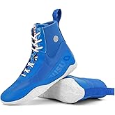 Hiuzylqx Wrestling Shoes Mens Pro Boxing Fitness Shoes High Top Powerlifting Bodybuilding Boots for Gym, Trainning