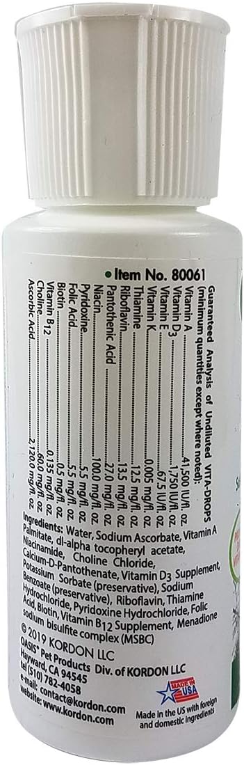 OASIS # 80061 Guinea Pig Vita Drop, 2-Ounce : Pet Supplements And Vitamins : Pet Supplies