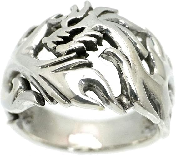 Amazon シルバーワン シルバー925 トライバル ドラゴン リング メンズ Z5 龍 西洋 19号 リング 通販