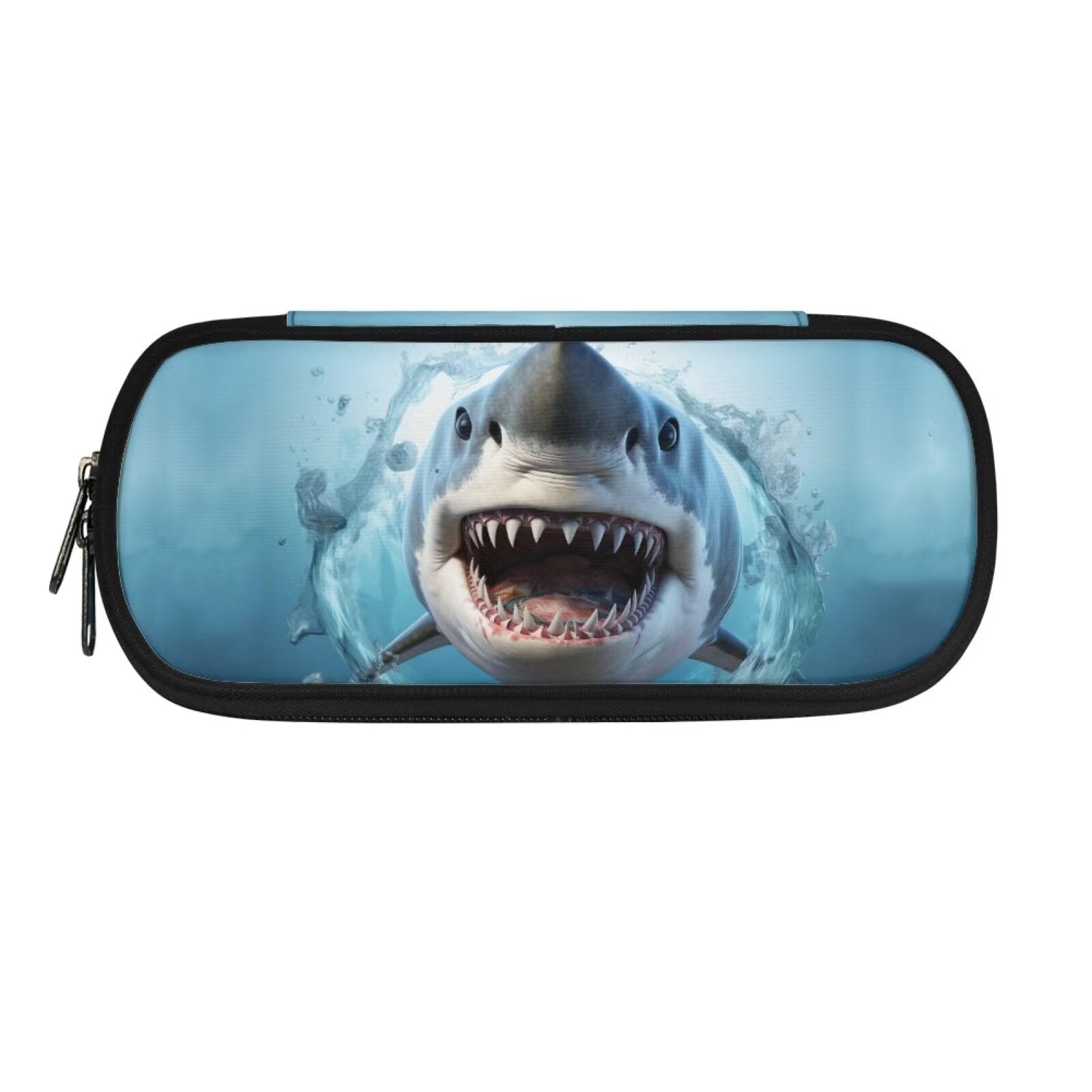 Showudesigns Cool Shark Pencil Pouch for Kids Girls Boys Pencil Case with Big Capacity Pencil Box Holder Zipper Pen Bag High Capacity Pen Bags Pouch School Stationery Gifts for Women Men