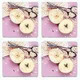 MSD Square Coasters Non-Slip Natural Rubber Desk