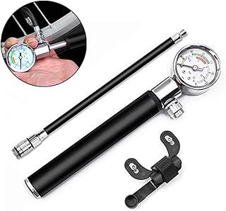 BESTEU Fahrradpumpe Mini Hochdruckpumpe Fahrradreifenpumpe Tragbarer Motor Luftpumpe mit Manometer