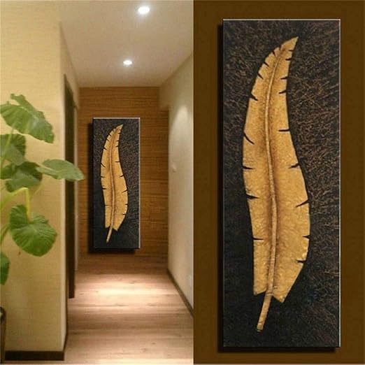 Sunnywlh Pintura Mural Hecho A Mano Pared Vertical Lienzo De Arte