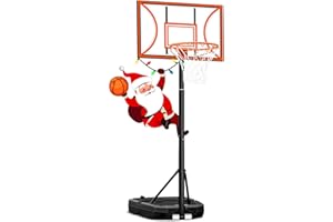 Seray Kids Basketball Hoop Outdoor, 3 FT- 9 FT Adjustable Pool Basketball Goal, 32 in Backboard Indoor Portable Basketball Hoop for Youth/Teenagers/Adults in Backyard/Driveway