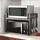 Multibao 2 Tier Expandable Microwave Rack Shelf, Kitchen Storage Solution view 2