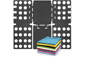 Geniusidea Shirt Folder Clothes Folding Board Laundry Room T Shirt Adjustable PP Plastic Folding Board Easy to Fold Clothes, Black