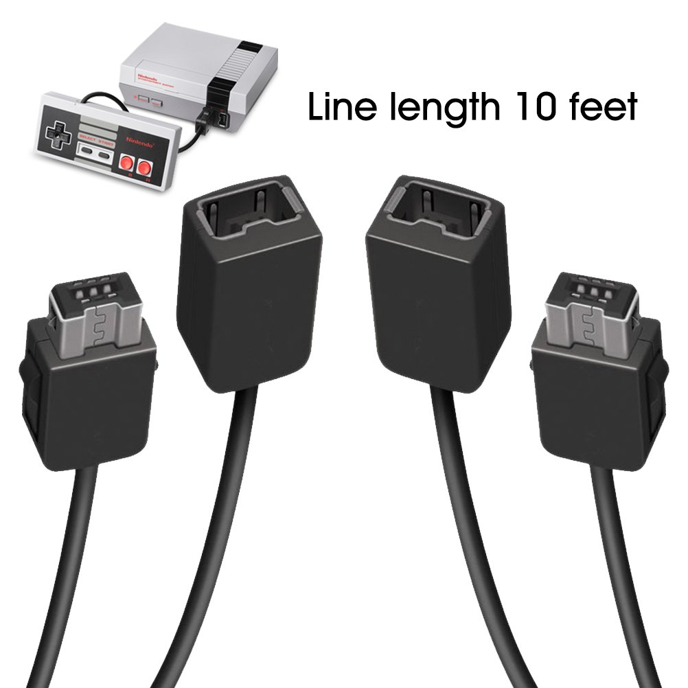 NES Mini Classic Controller Extension Cable, 3m 10ft Extended Cord Lead for Nintendo NES Mini Classic Controller (New 2016 Mini NES Version) – 2 Pack