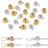 Songxi 60pcs Ball Mixed Stopper Crimp Beads for Jewelry Making, 4.7x3.1mm Brass End Caps for Bracelet Necklace Earring, Art and Crafts, Loose