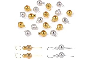 SONG XI Songxi 60pcs Ball Mixed Stopper Crimp Beads for Jewelry Making, 4.7x3.1mm Brass End Caps for Bracelet Necklace Earring, Art and Crafts, Loose