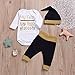 Mikrdoo Christmas Clothes My First New Years 2018 Romper Tops + Black Pants + Hat Clothes Set (3-6 Months, A)