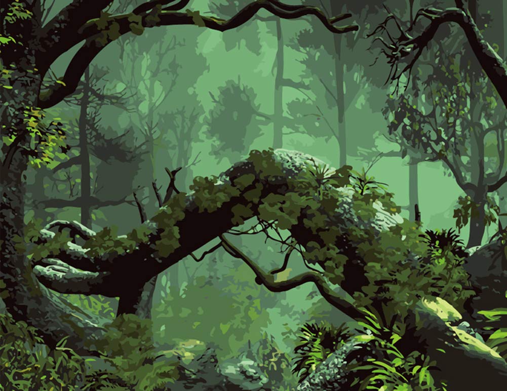 ABEUTY DIY Paint by Numbers for Adults Children, Forest Trees Plant 16x20 inches Number Painting Art Therapy (No Frame, Tree)