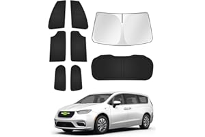 Canvcle Sunshades for Chrysler Pacifica 2017-2025 2026 Accessories Windshield Sun Shade Side Rear Window Shade Cover Sun Visor Shield Privacy Protection Keep Vehicle Cool Black 8PCS