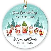 Friends Christmas Ornaments 2025, Friendship Ornaments for Friends, Bestie Gifts for Women, Sister, Ceramic Ornament for Christmas Decoration, BFF Ornaments for Home Decor