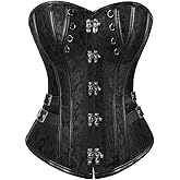 frawirshau Women's Gothic Steampunk Corset Bustier Waist Cincher Underbust Corset Vest Tank Top