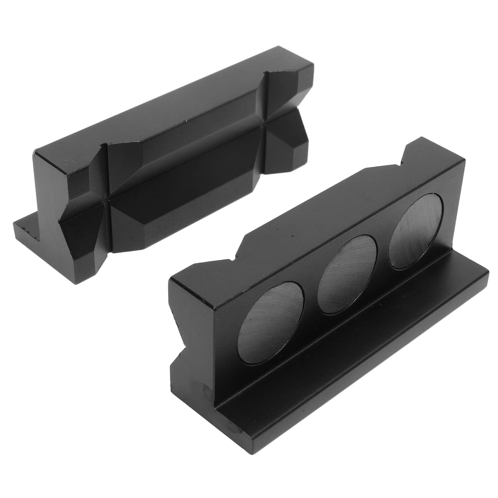 Yctze 2 Pcs Vise Jaws Pads Aluminium Alloy Magnetic Vise Bench VisesVise Jaw Insert Pad Vise Jaws Block Tools Vise Jaws Pads Magnetic Vise Jaws Pads V