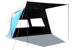 SEBOR Beach Tent, Deluxe XL Pop-up Canopy Cabana Beach Shade Tent for 4-6 Person, UPF 50+ with Dark Shelter Technology, Easy Set Up and Portable Beach Tent Sun Shelter (Sky Blue)