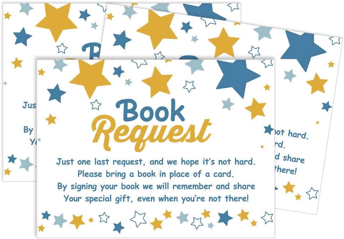 Inkdotpot 30 Gender Neutral Twinkle Twinkle Little Star Baby Shower Book Request Cards Bring A Book Instead Of A Card Baby Shower Invitations Inserts Games