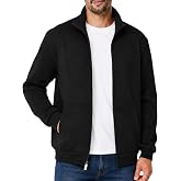 Menoio Men's Zip Up Sweatshirt Mock Neck Fleece Jacket | Lightweight Soft Fleece Jacket, Mock Neck Sweatshirt, Full Zipper, No Hood, Fall/Winter Casual Wear, Outdoor Office Business