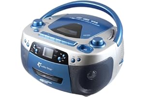 HamiltonBuhl 5050ULTRA Educational Boombox Home CD Player Recorder Blue, 12inx9inx6in