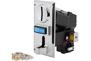 HAKEETA Multi Coin Acceptor Selector Accept 6 Different Kinds of Coins for Game Machines, Vending Machines, Coin-Operated Telephone, Coin-Operated Washers Dryers
