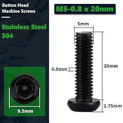 M5-0.8 x 20mm Tamper Proof Button Head Security