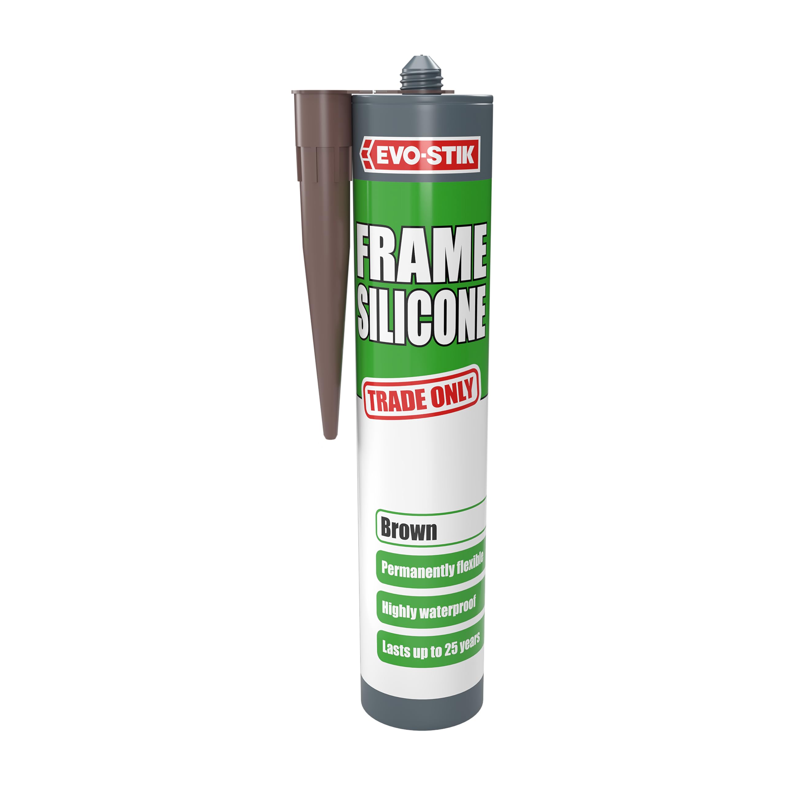 EVO-STIK Frame Silicone Sealant Brown - 290ml - Ideal for Door and Window Frames - Highly Waterproof - Permanently Flexible - Lasts up to 25 Years