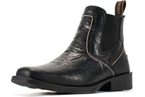 SUREWAY Mens Western Chelsea Cowboy Boots for Men - Square Toe, All Weather Rugged Ankle Slip on Boots, Built for Comfort & D