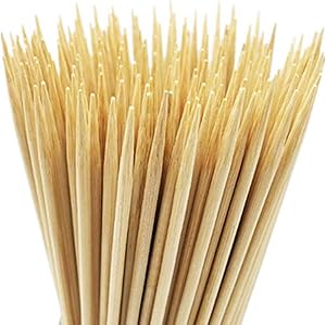 irisvito 12 Inch Natural Bamboo Skewers for Shish Kabob, BBQ Grill, Appetizer, Fruit, Corn, Chocolate Fountain, Cocktail More Food (Pack of 100)