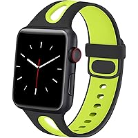 Menika Sport Band Compatible with Apple Watch 38mm 40mm 42mm 44mm Breathable Soft Silicone Replacement Wristband for…