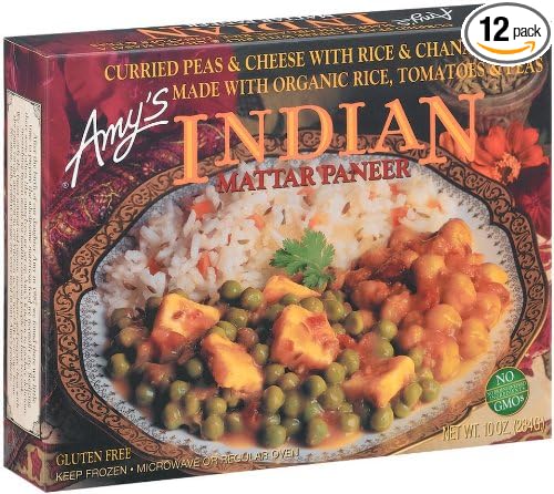 Amazon Com Amy S Indian Mattar Paneer Gluten Free Organic 10 Ounce Boxes Pack Of 12 Prepared Vegetable Dishes Grocery Gourmet Food
