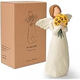 NANAOUS Sunflower Gifts for Women, Guardian Angel Statue, Angels Figurines, Woman Holding Sunflowers Figurines for Thanksgiving, Mother's Day or Birthday