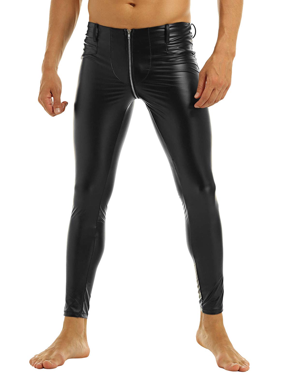 zip crotch leather pants