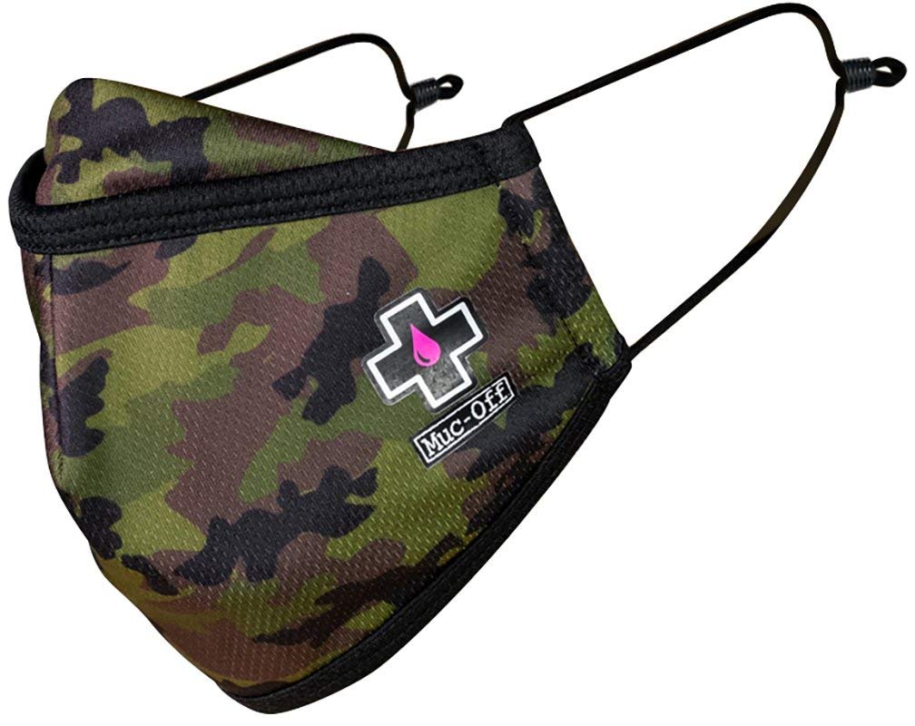 Muc-Off Camo Reusable Face Mask, Large - Adjustable Face Covering With Mid-Layer Filter - Washable Up To 20 Times