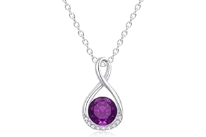 MIDDLUX Genuine Birthstone Necklaces for Women Girls, Infinity Necklace, Birthday Gifts for Her, Women Teen Girl Jewelry