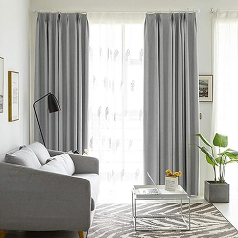 Amazon ドレープカーテン 遮光 カーテン 北欧 おしゃれ リビング対応 ベッドルーム 防音 昼夜目隠し 省エネ フック付 ナチュラル モダン シンプル 1枚組 カラー 100cm 270cm Uvカット 断熱 幅0cm丈270cm 防音カーテン ルームカーテン カーテン オンライン通販