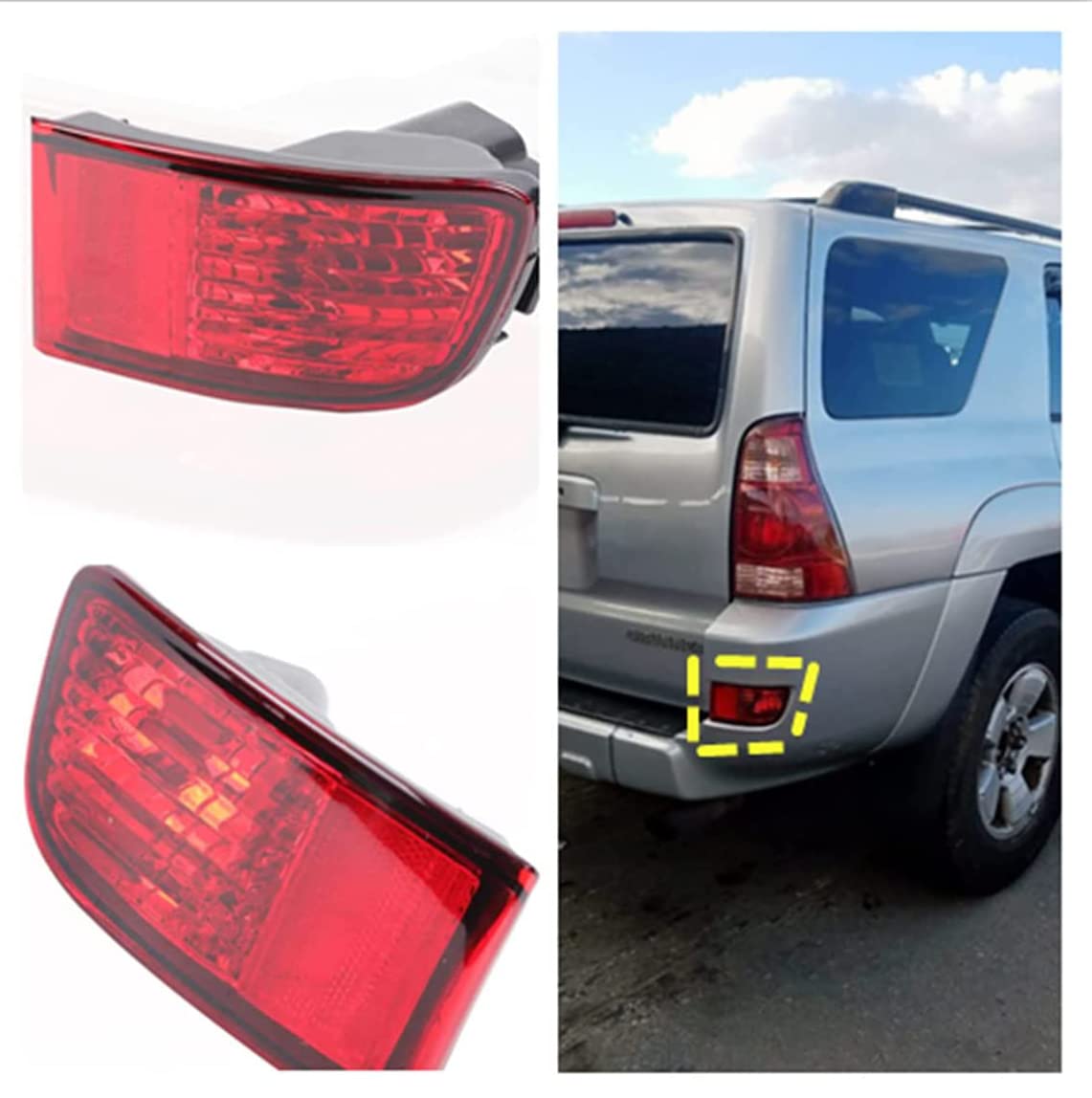 Photo 1 of ** RIGHT SIDE ONLY ** DYRDINSHOW Rear Bumper Reflector Tail Light for 2003-2005 4Runner 2002-2009 Land Cruiser Prado 120 (Right Side)