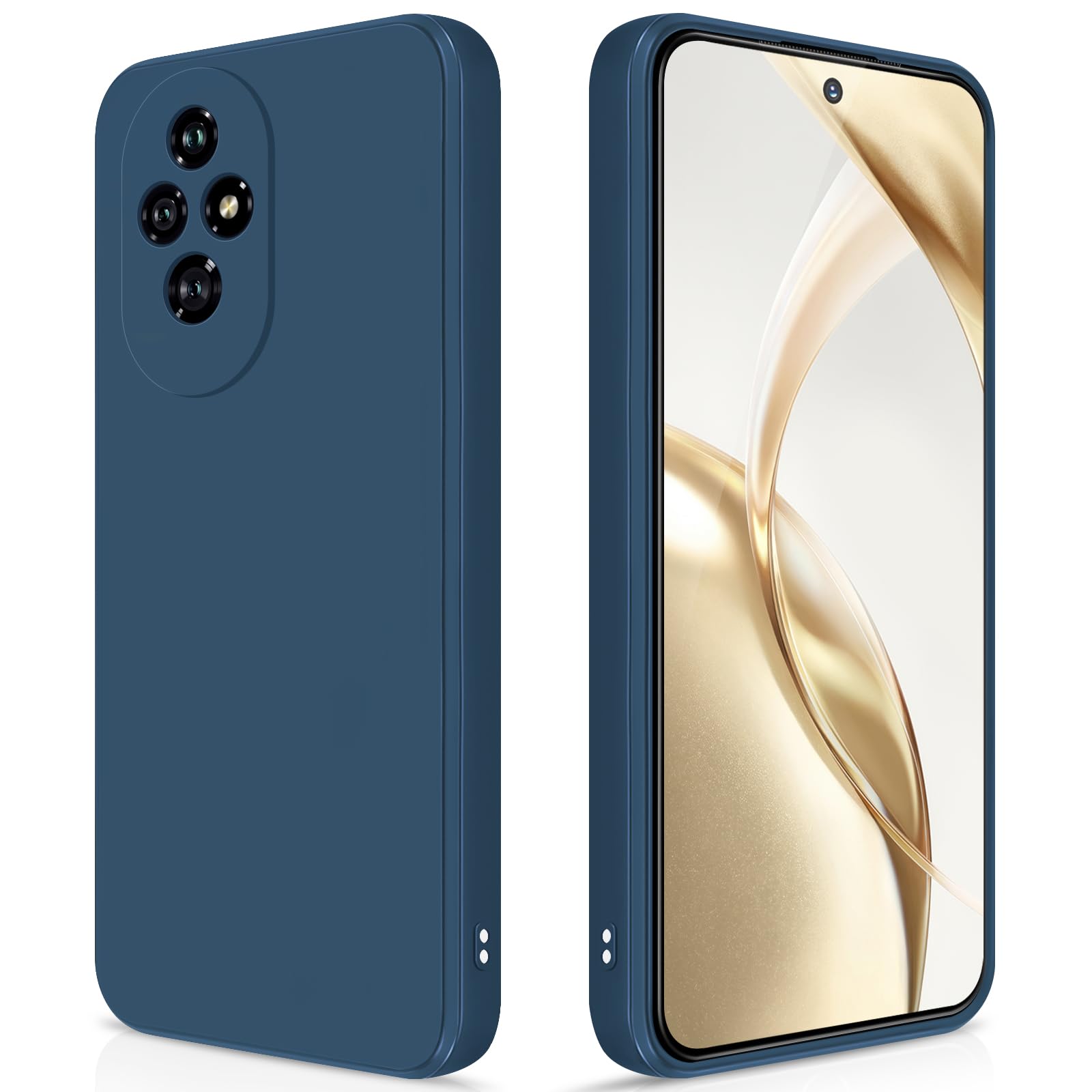 GiiYoon Case Compatible with Honor 200, Silky-Soft Touch Full-Body Protective Phone Silicone Case, Shockproof Cover with Microfiber Lining, Blue