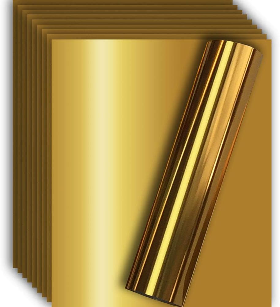Gold Metallic Foil HTV Heat Transfer Vinyl for Tshirt and