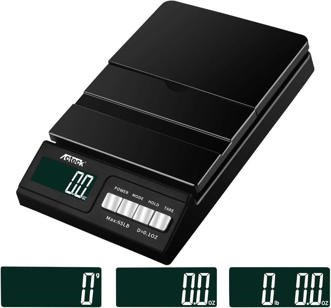 Acteck A-CE65 65LB Digital Shipping Postal Scale with AC Adapter, Black : Office Products