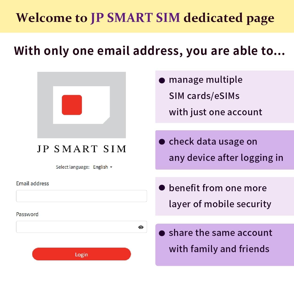 【JP Smart SIM】 eSIM for Japan (Data-only, no Call/SMS) | 7 Days 2GB/Day |【KDDI/SoftBank 4G/LTE】 National-Wide Coverage, Simple Setup | Made in Japan | Multilingual Support | English Manual Included