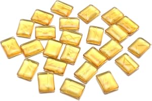 Zotoone Rune Stones Set with Engraved Elder Futhark Alphabet Runes Glass Block Clear Meditation Divination Healing Chakra Reiki