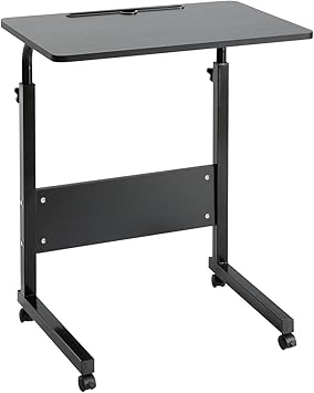 Amazon Com Doeworks Bedside Computer Table Adjustable Laptop Stand Portable Cart Tray Side Table Black Office Products