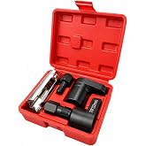 Etnadn 5 PCS O2 Sensor Socket, Oxygen Sensor Socket Thread Chaser Tool Set | Automotive O2 Removal Tool, Chromium-Vanadium Steel Design, with a Storage Box, Offset Oxygen Remover, for Most Vehicles