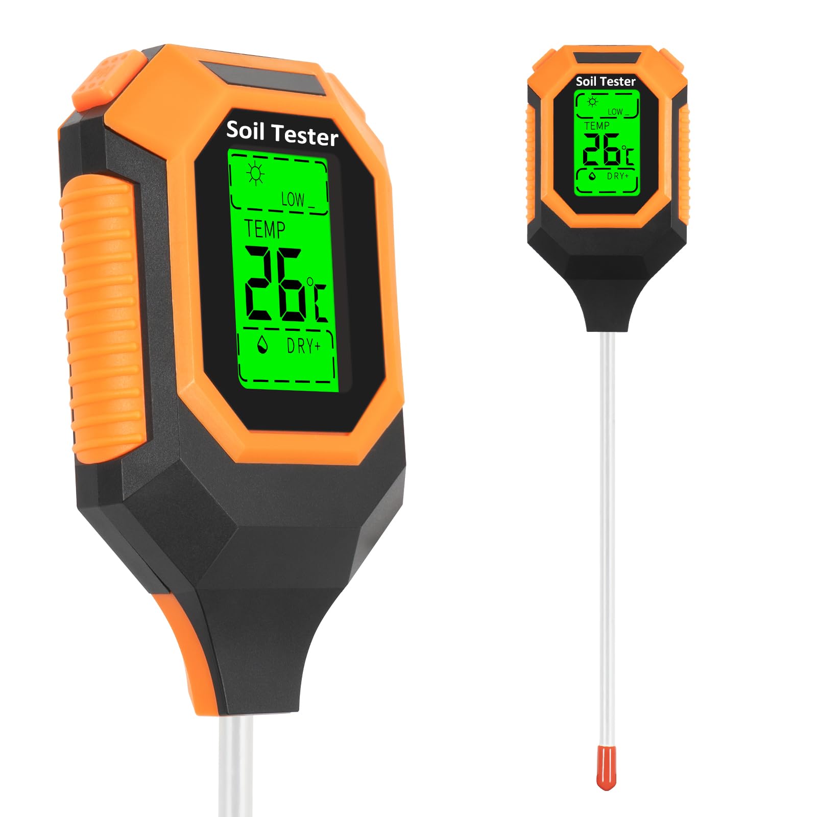 Photo 1 of 4-in-1 Soil Moisture Meter Digital PH Meter/Soil Moisture/Plant Temperature/Sunlight Intensity, Backlight LCD Display, Soil Test Meter for Garden, Lawn, Plant Care, Farm and Indoor Outdoor Plants