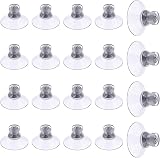 Flintronic 20 Pcs 30mm Clear Suction Cups Knurled Nut Window Suckers